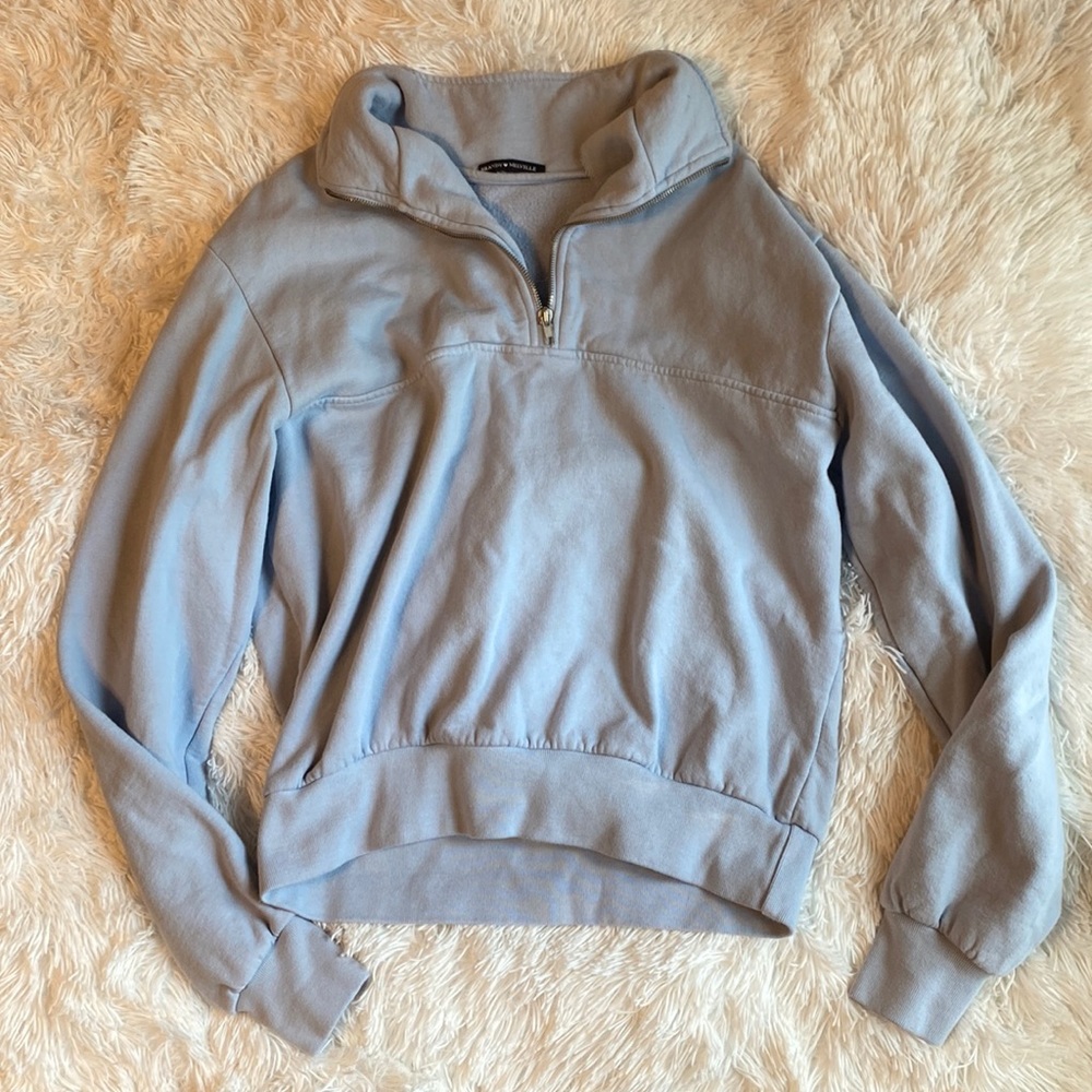 Brandy Melville Light Blue Quarter Zip